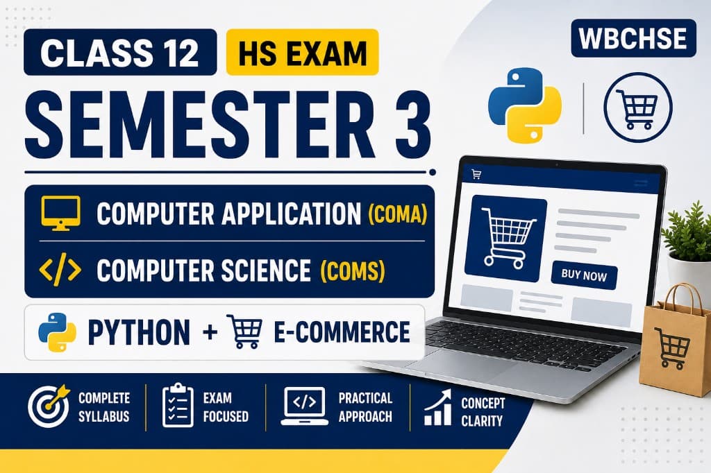 Complete Class 12 Semester 3 (WBCHSE) Computer Application (COMA) & Computer Science (COMS) [ HS 2027 ] | Python + E-Commerce