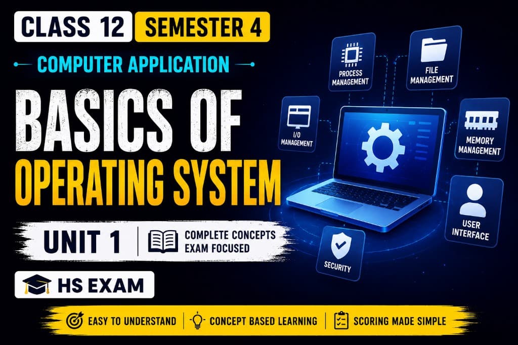 Basics of Operating System || Class 12 Semester 4 || Unit 1 || Computer Application || HS 2027