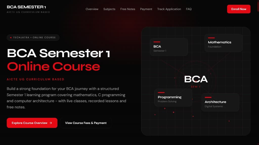 BCA Semester 1 Complete Online Course