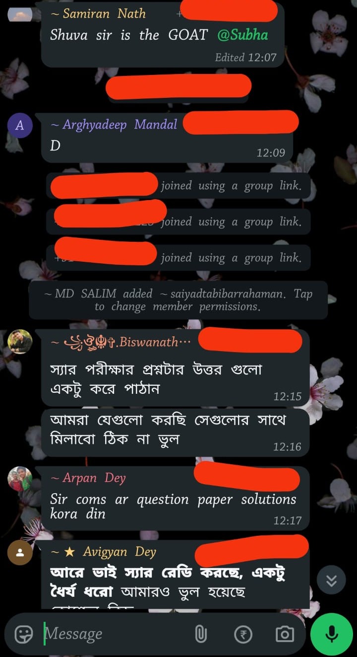 Student feedback message 9