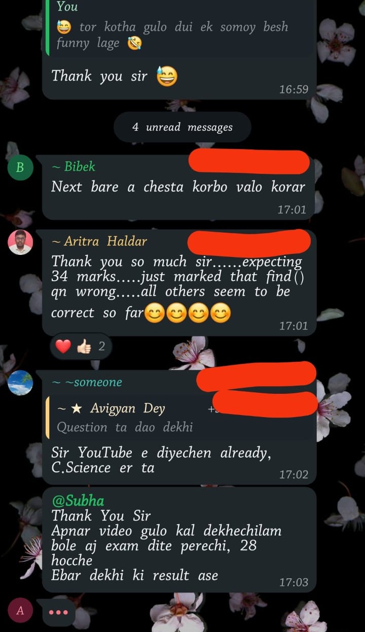 Student feedback message 10