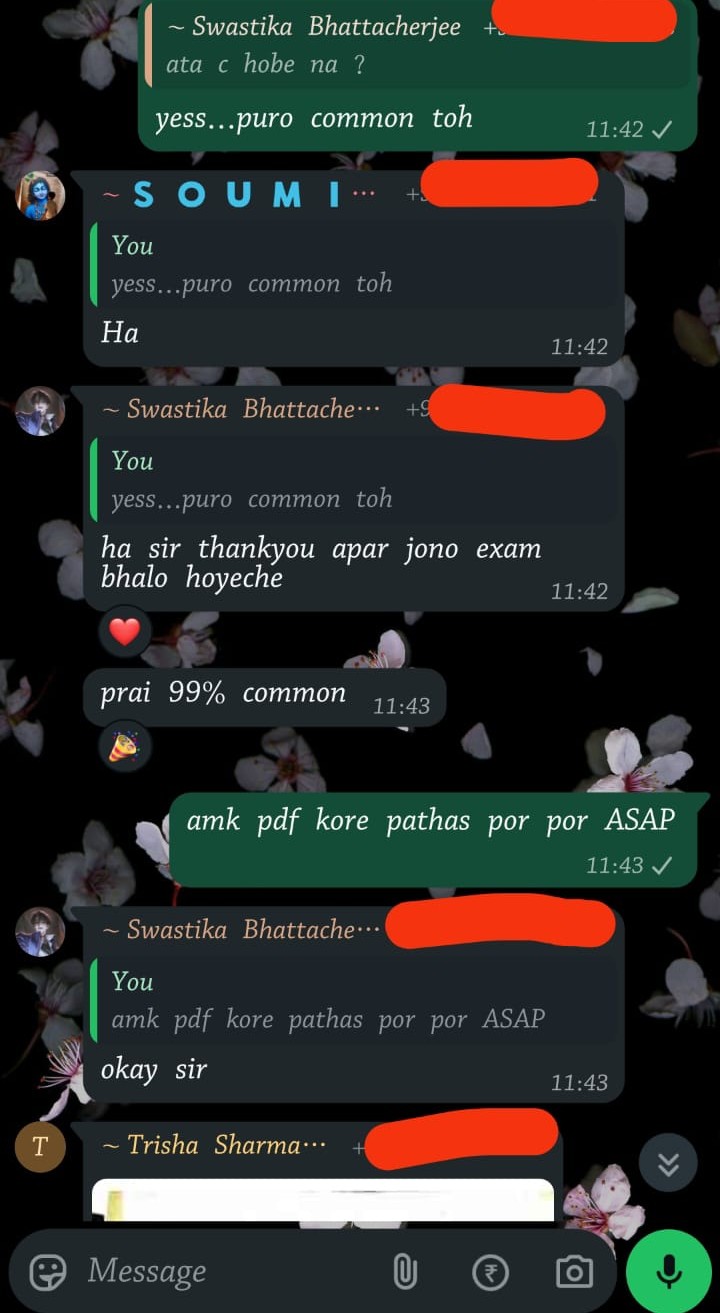 Student feedback message 14