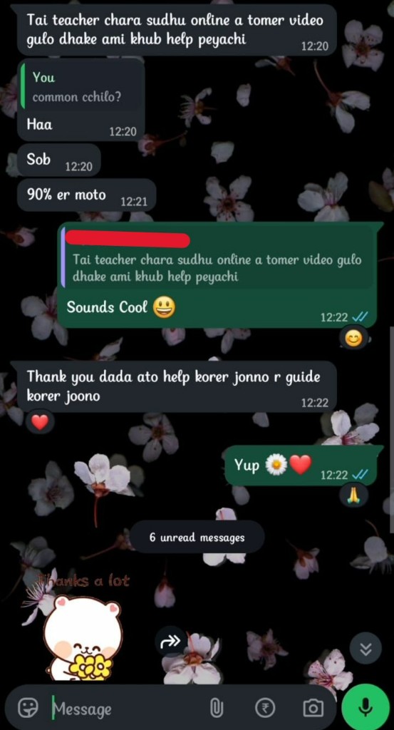 Student feedback message 25