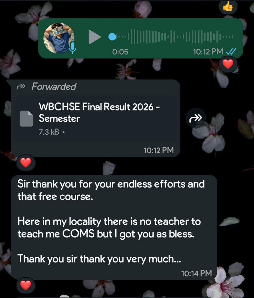 Student feedback message 4